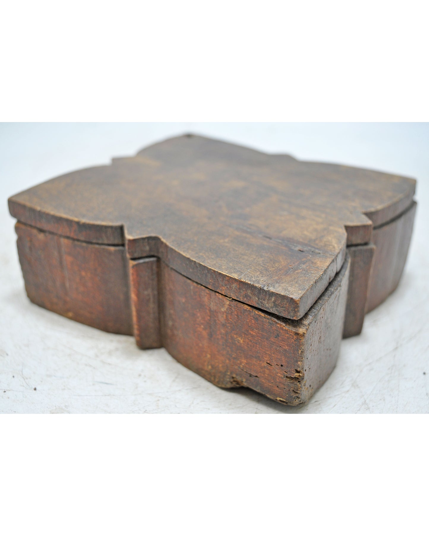 Antique Wooden Kitchenware Spice Box Original Old Hand Carved