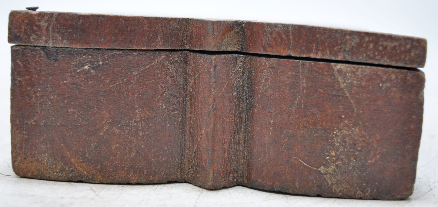 Antique Wooden Kitchenware Spice Box Original Old Hand Carved