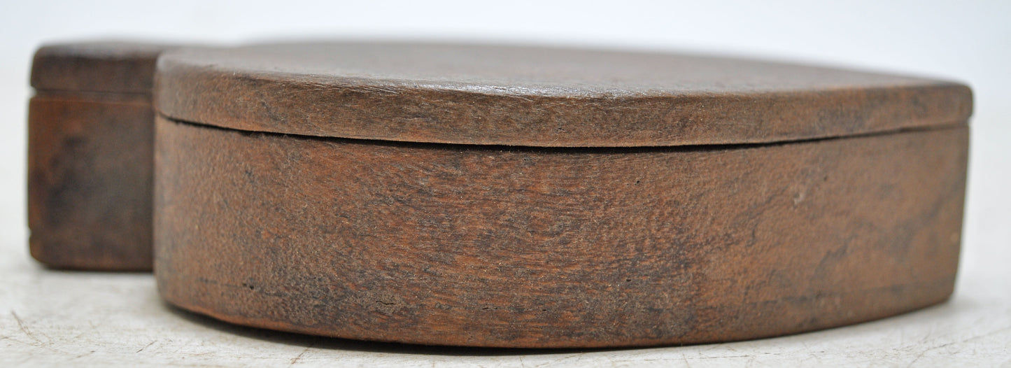 Antique Wooden Small Kum Kum Powder Tika Box Original Old Hand Carved