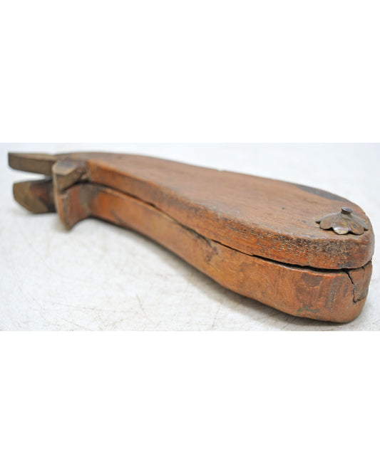 Antique Wooden Small Kum Kum Powder Tika Box Original Old Hand Carved