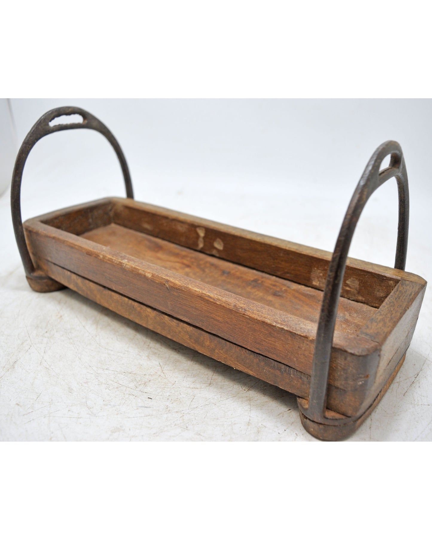 Vintage Wooden Horse Stirrups Design Small Tray Original Old Hand Crafted