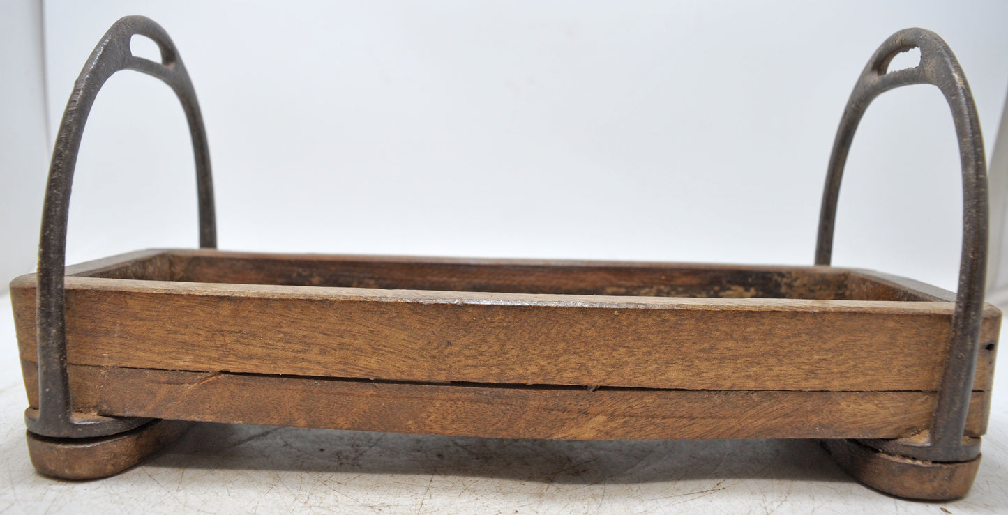 Vintage Wooden Horse Stirrups Design Small Tray Original Old Hand Crafted