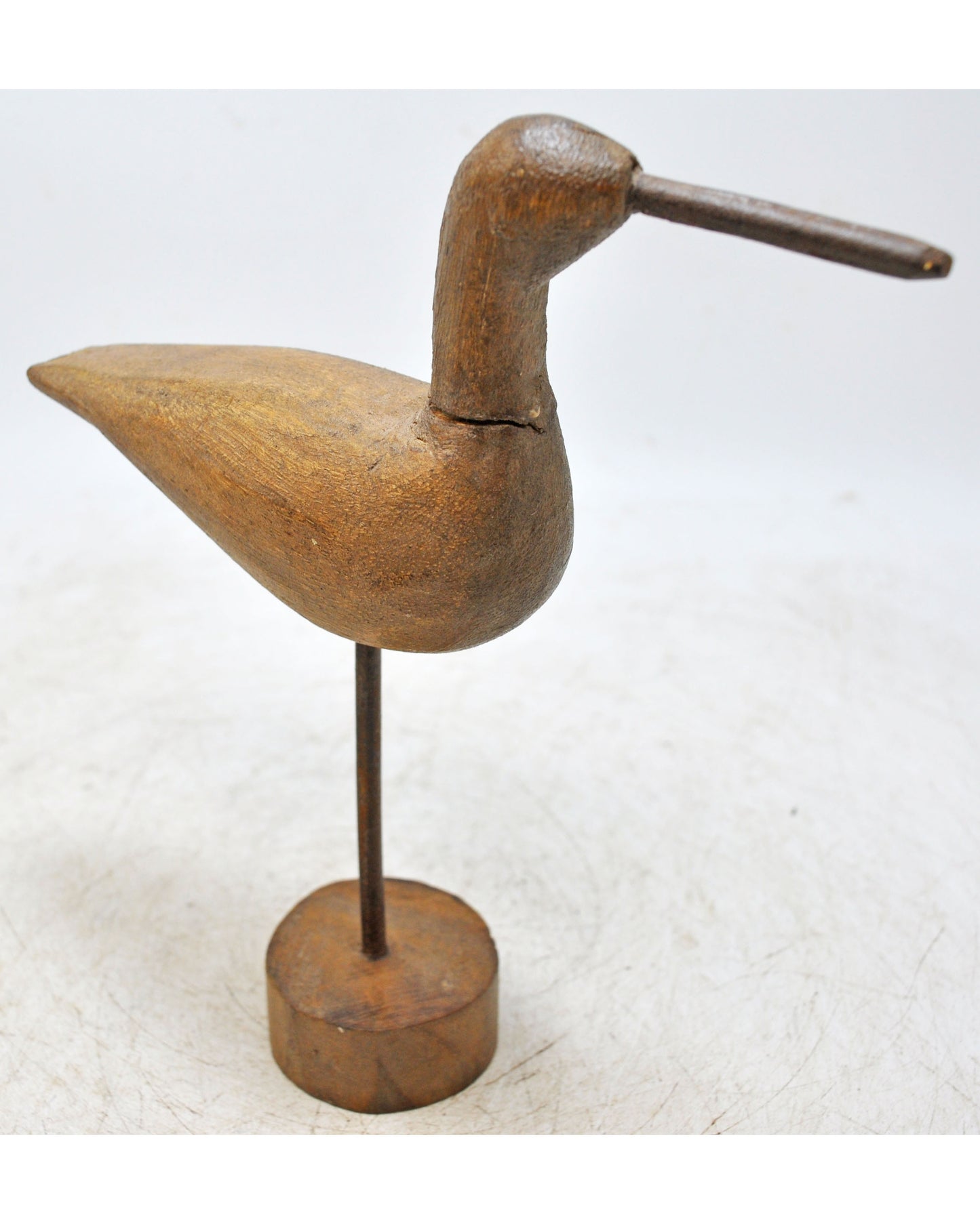 Vintage Wooden Bird Figurine Original Old Hand Carved