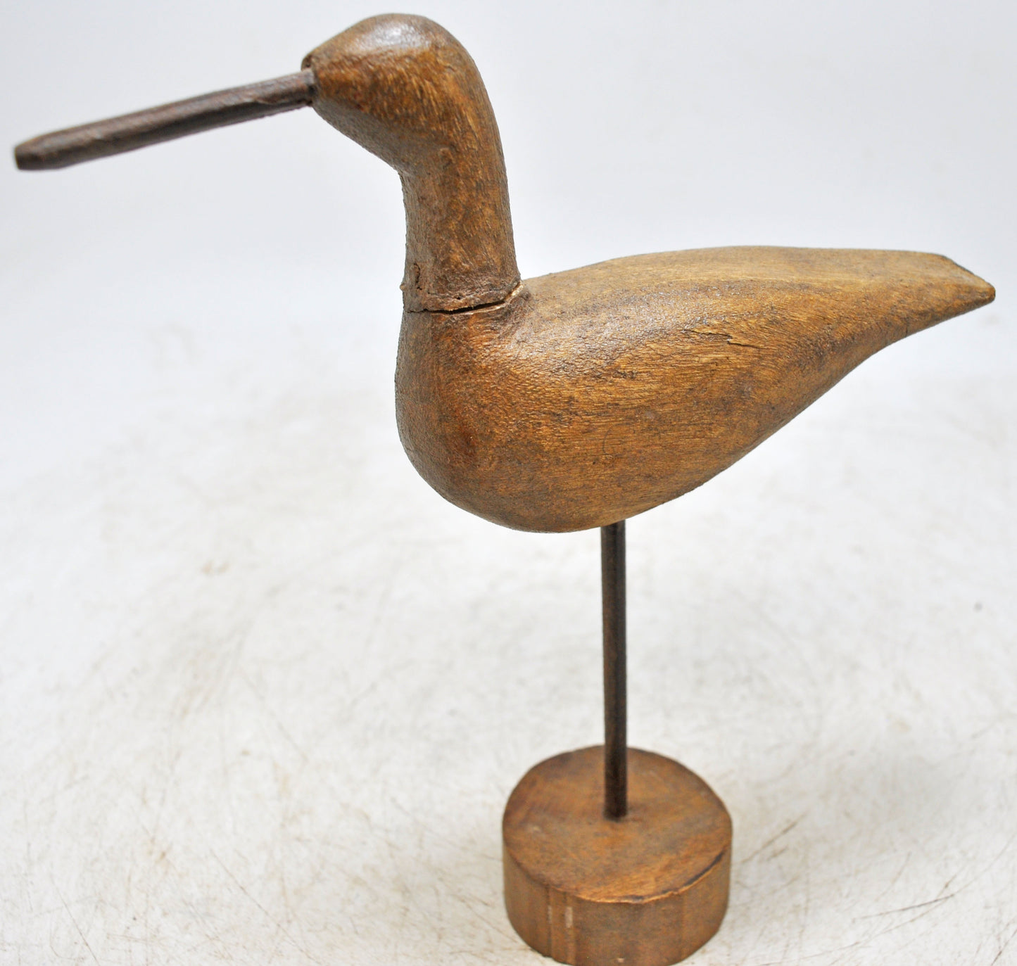 Vintage Wooden Bird Figurine Original Old Hand Carved