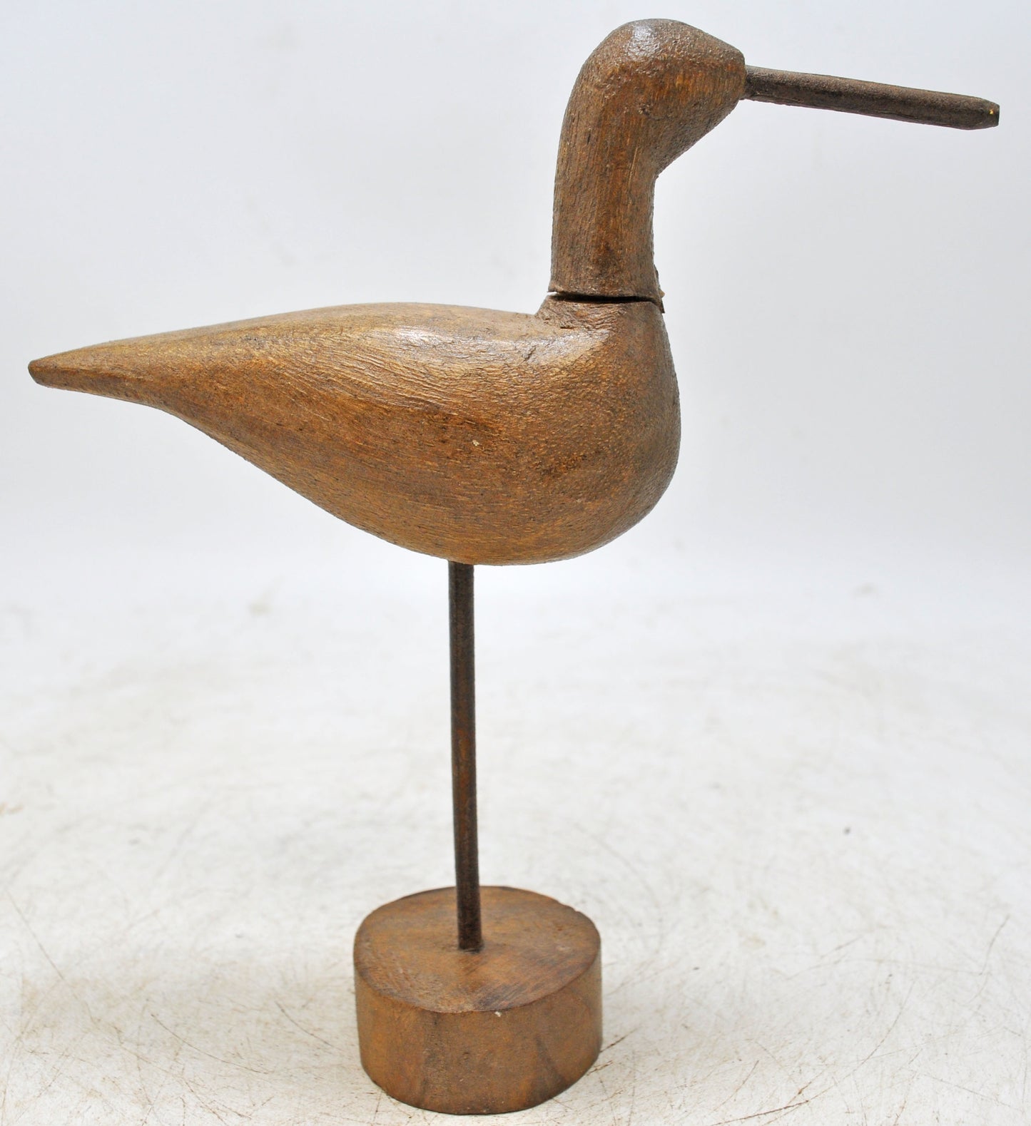 Vintage Wooden Bird Figurine Original Old Hand Carved