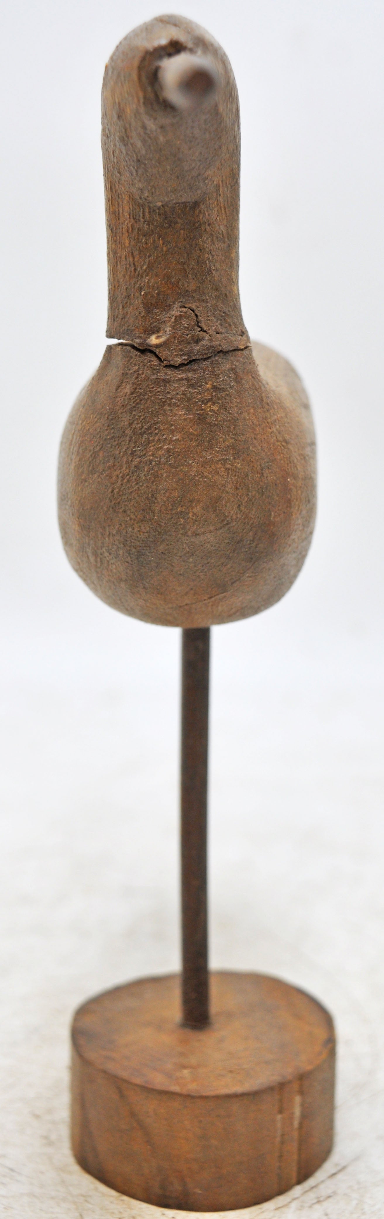 Vintage Wooden Bird Figurine Original Old Hand Carved