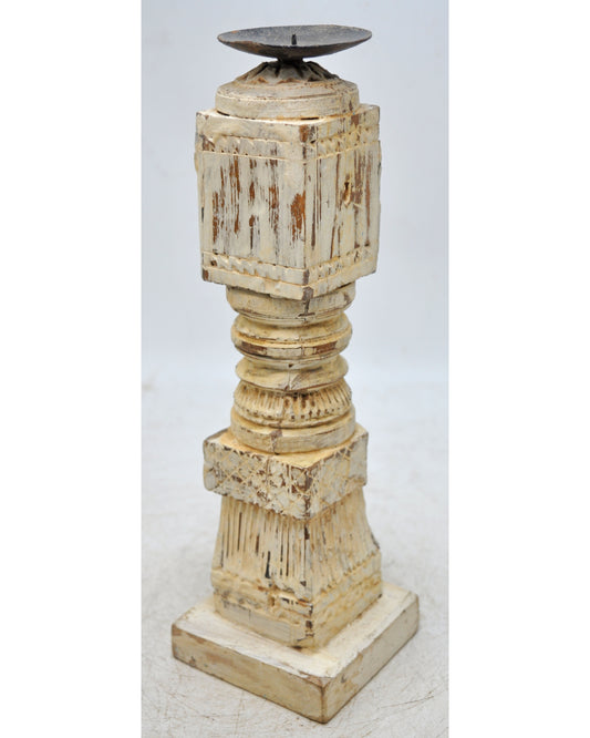 Antique Wooden Paga Leg Candle Holder Stand Original Old Hand Carved