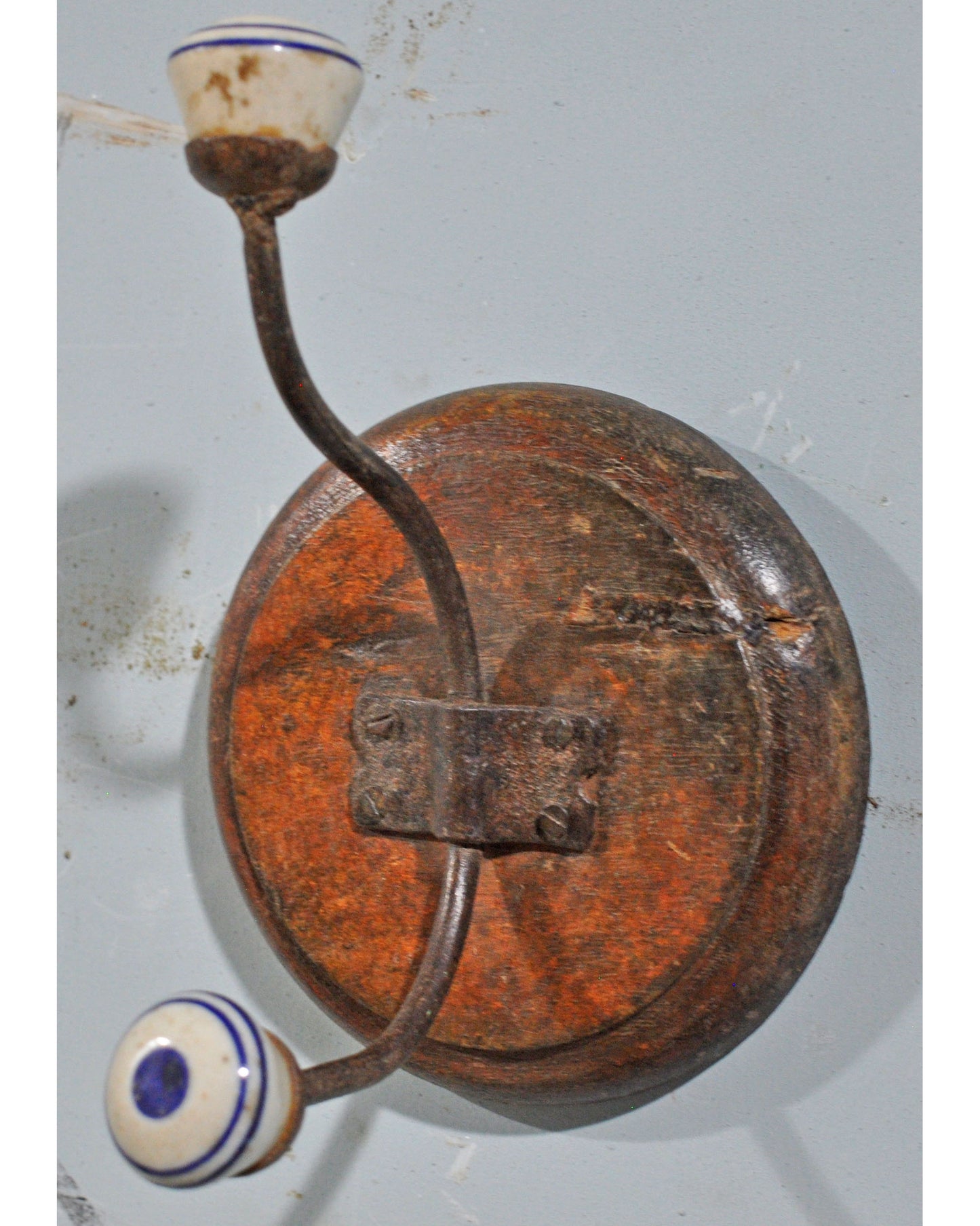 Vintage Wooden Wall Hanging 1 Hook Hanger Original Old Hand Crafted
