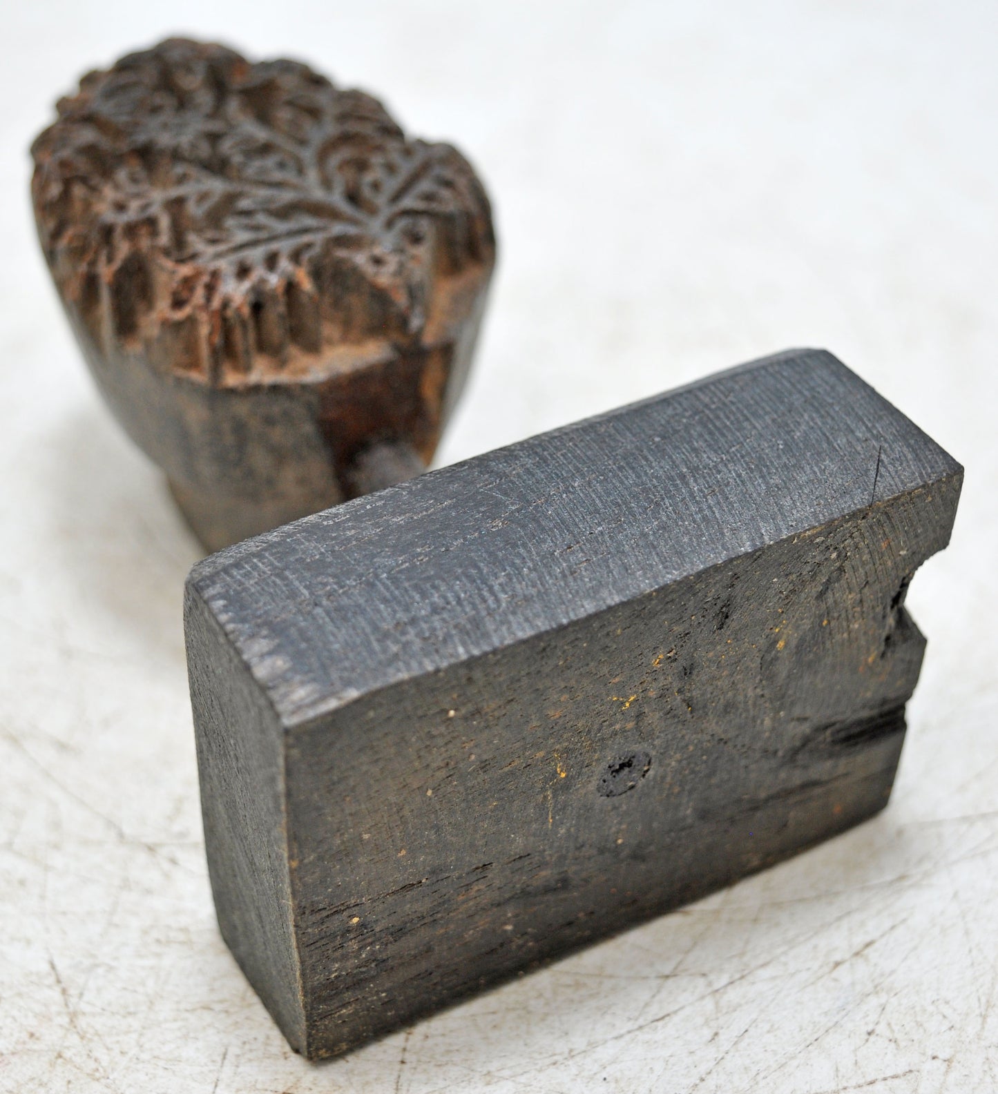 Antique Wooden Textile Printing Block Original Old Hand Carved