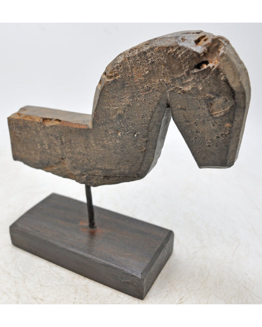 Antique Wooden Horse Head Bust Figurine Original Old Hand Carved