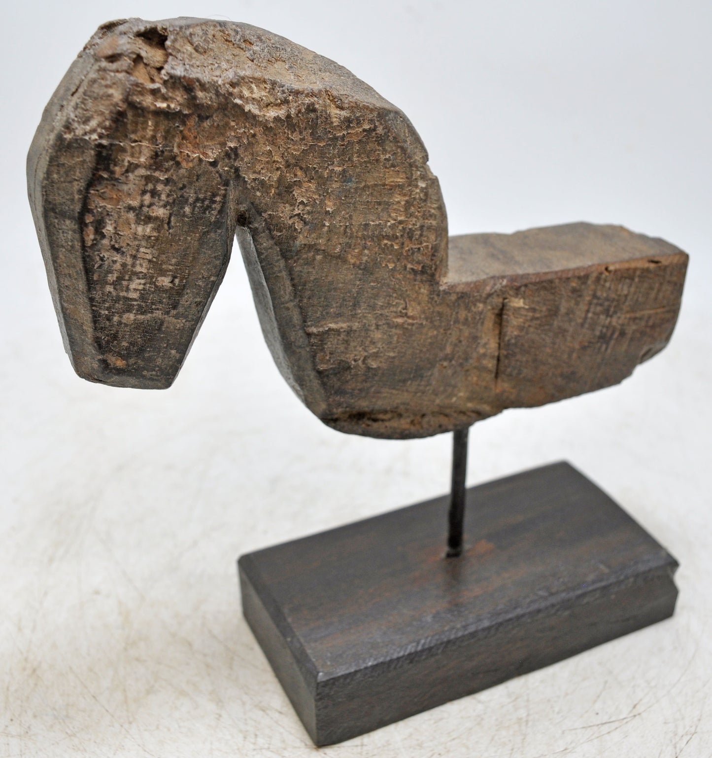 Antique Wooden Horse Head Bust Figurine Original Old Hand Carved