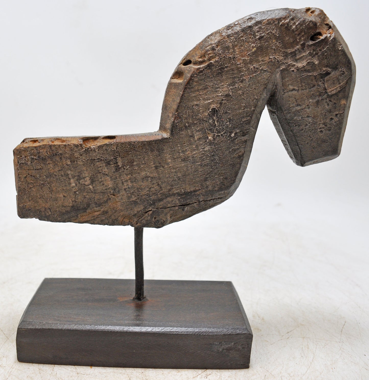 Antique Wooden Horse Head Bust Figurine Original Old Hand Carved