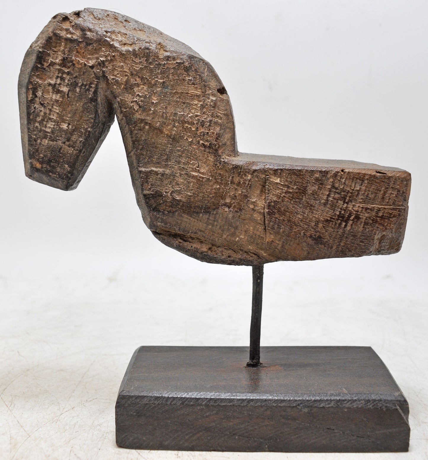 Antique Wooden Horse Head Bust Figurine Original Old Hand Carved