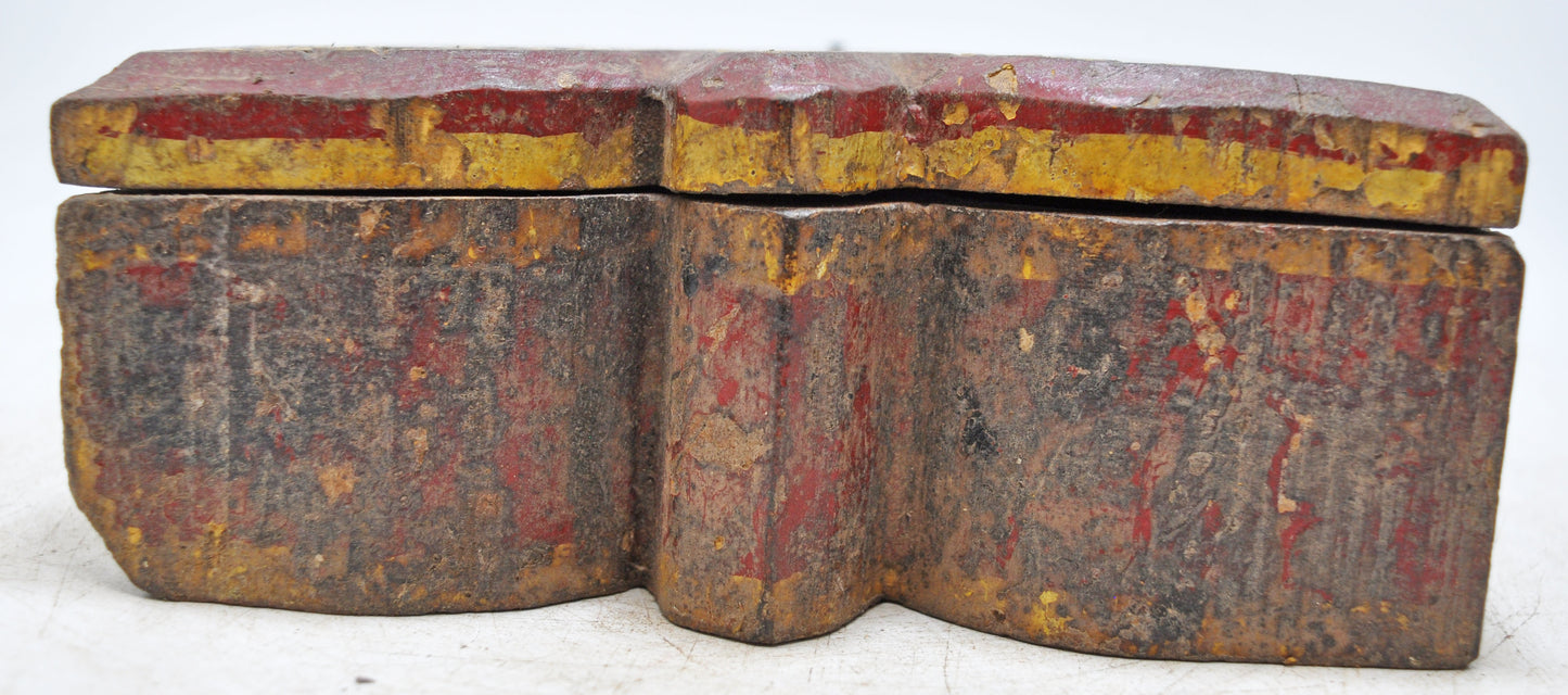 Antique Wooden Kitchenware Spice Box Original Old Hand Carved