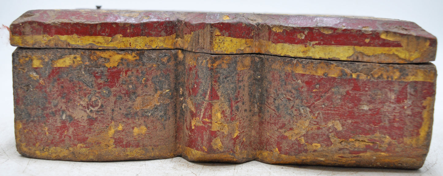 Antique Wooden Kitchenware Spice Box Original Old Hand Carved