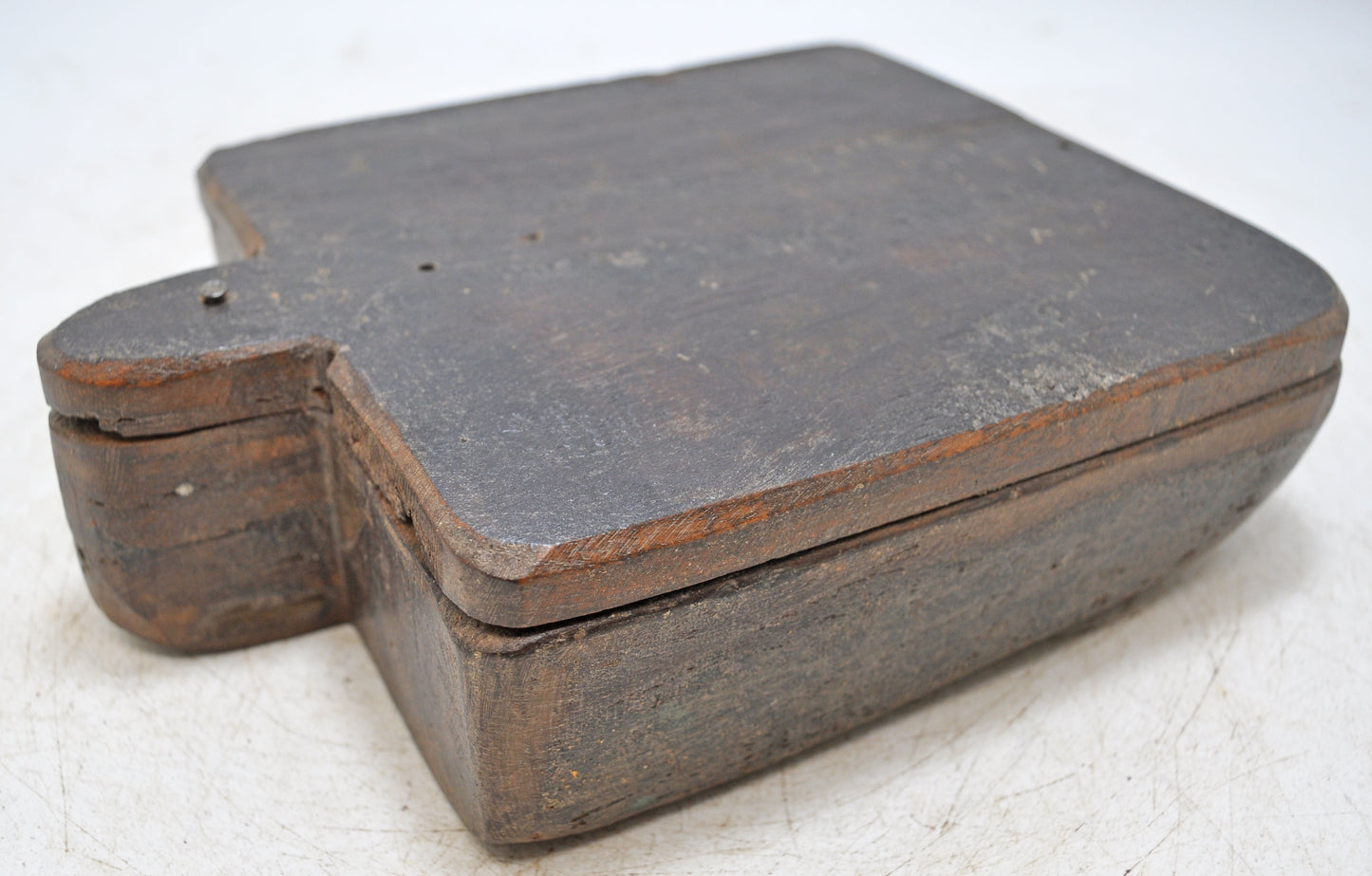 Antique Wooden Kitchenware Spice Box Original Old Hand Carved