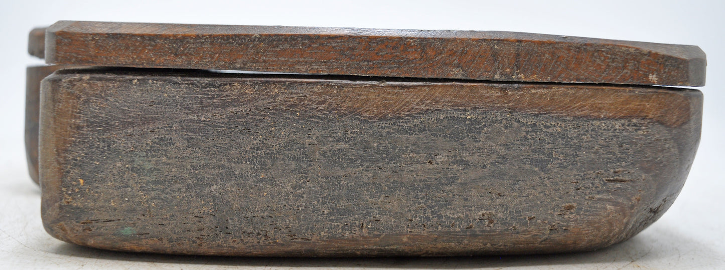 Antique Wooden Kitchenware Spice Box Original Old Hand Carved