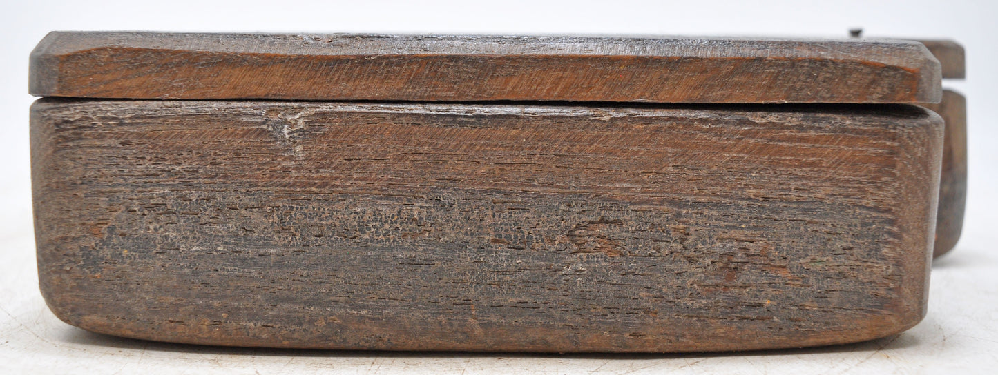 Antique Wooden Kitchenware Spice Box Original Old Hand Carved