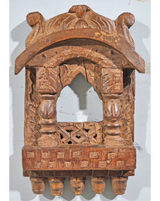 Vintage Wooden Wall Décor Arch Jharoka Frame Original Old Hand Carved
