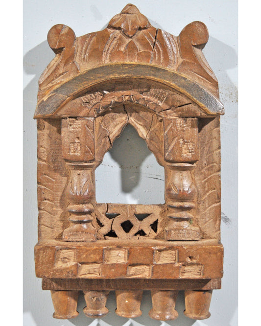 Vintage Wooden Wall Décor Arch Jharoka Frame Original Old Hand Carved