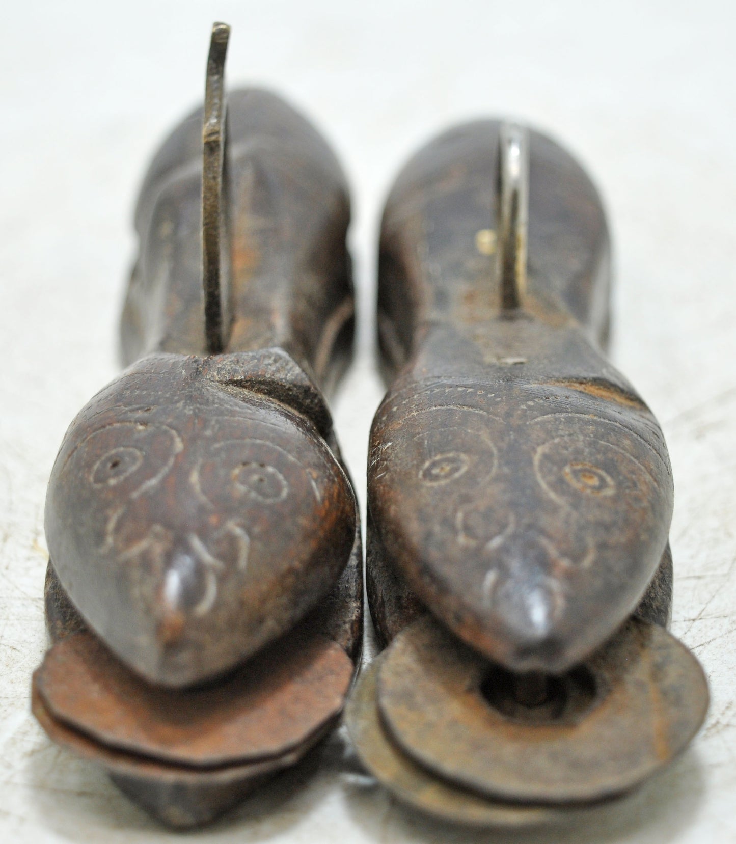 Antique Wooden Holy Man's Musical Clamps Original Old Hand Carved