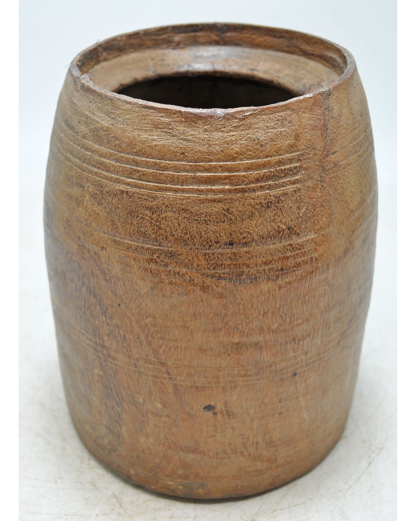 Antique Wooden Grain Measurement Mana Pot Original Old Hand Carved