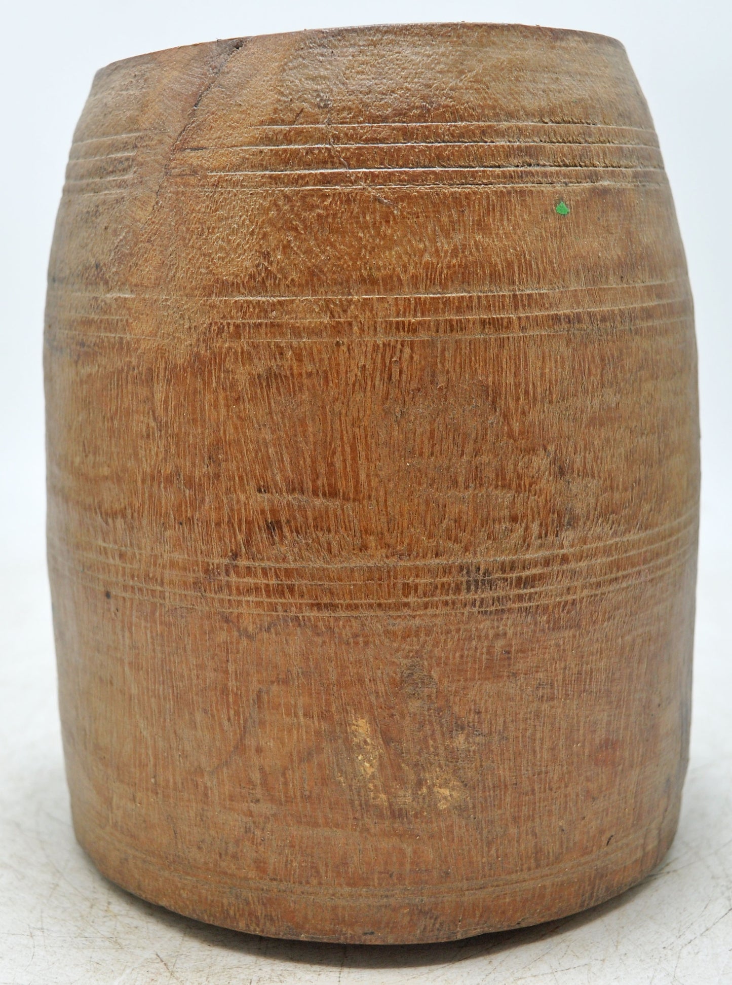 Antique Wooden Grain Measurement Mana Pot Original Old Hand Carved