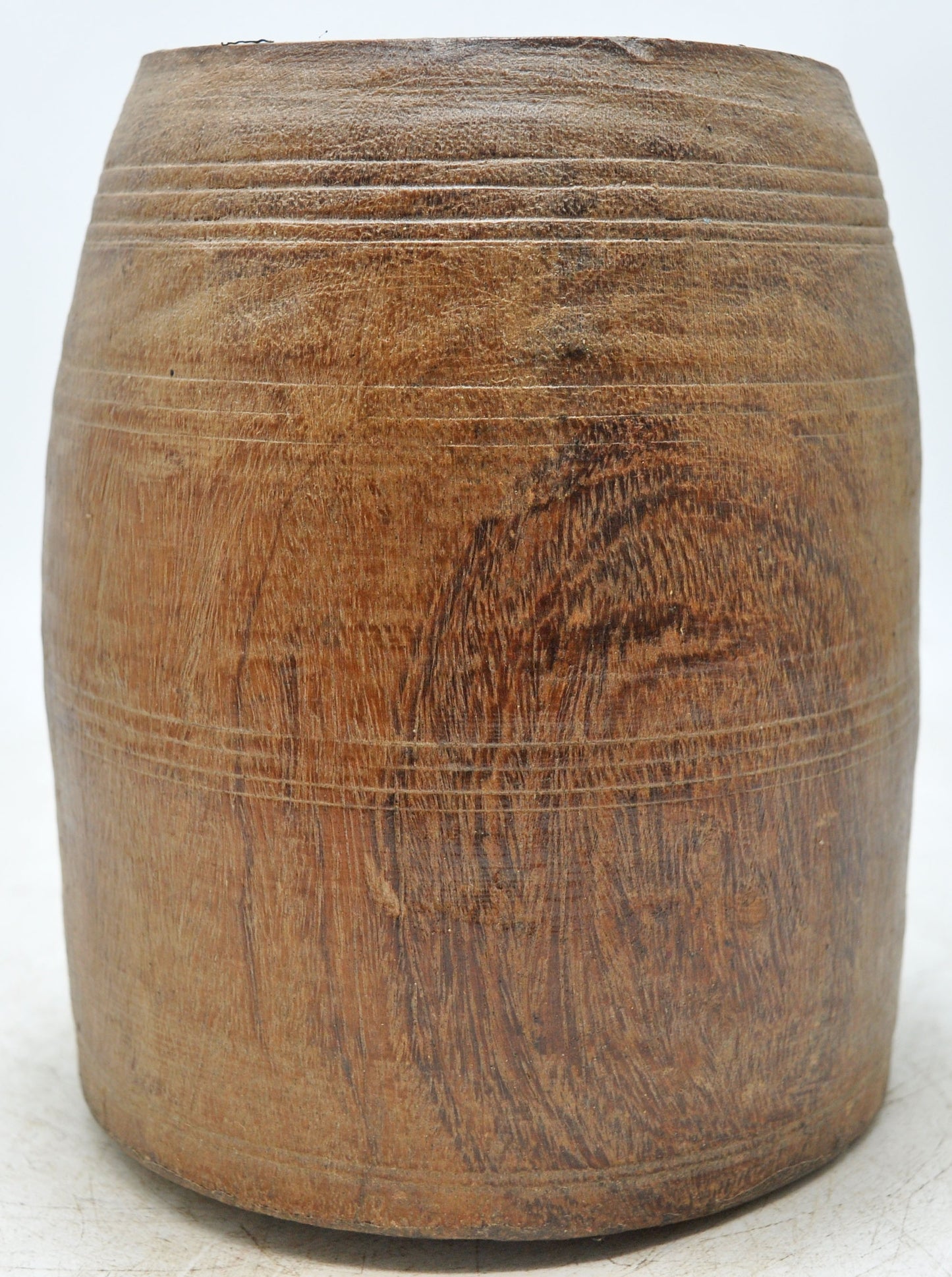 Antique Wooden Grain Measurement Mana Pot Original Old Hand Carved