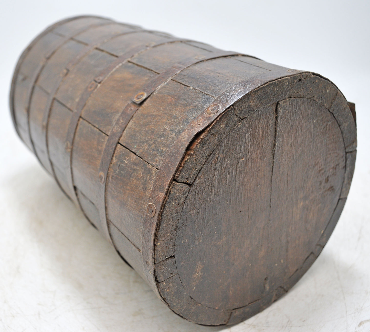 Vintage Wooden Grain Measurement Paili Pot Original Old Hand Carved