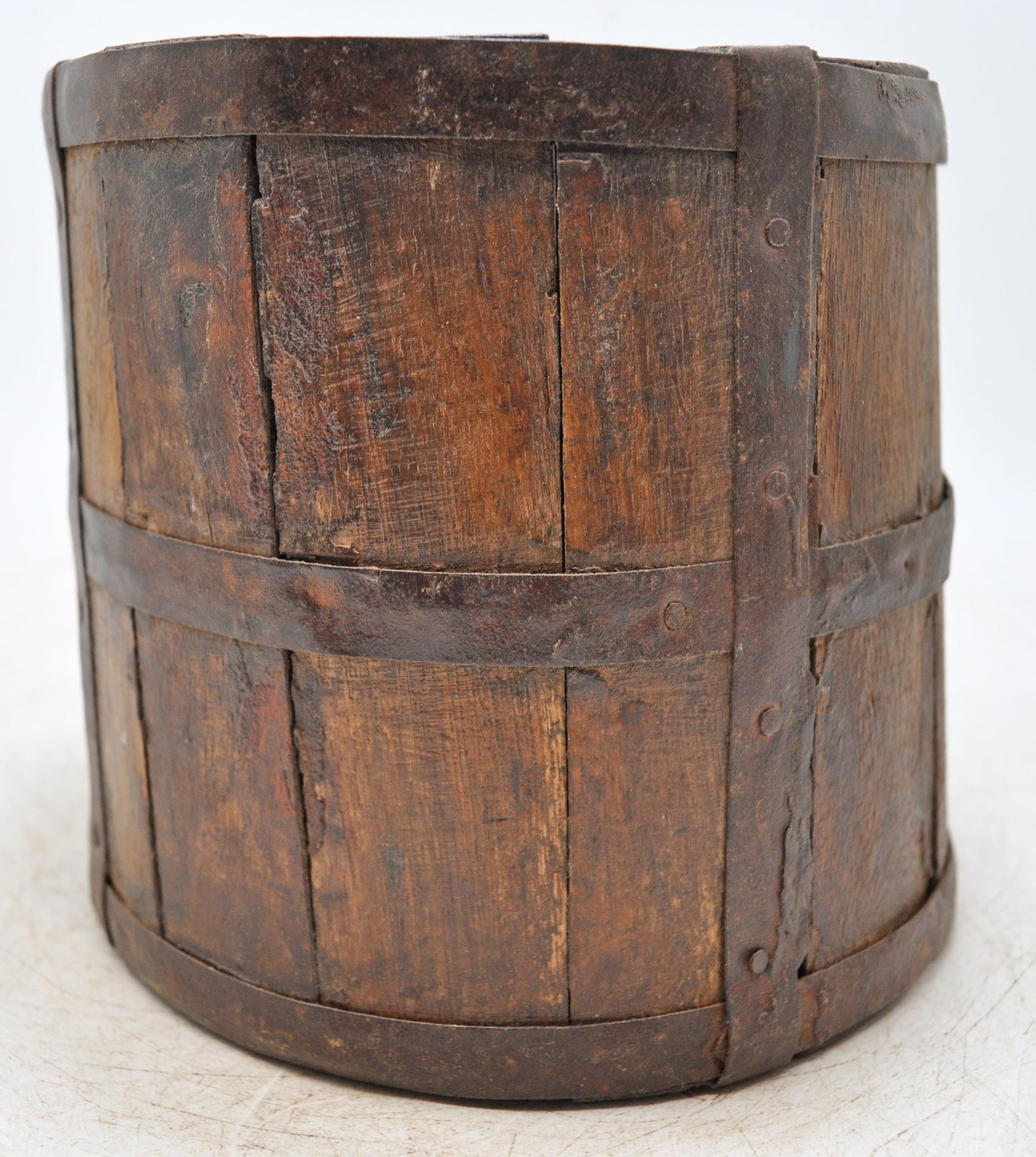 Vintage Wooden Grain Measurement Paili Pot Original Old Hand Carved