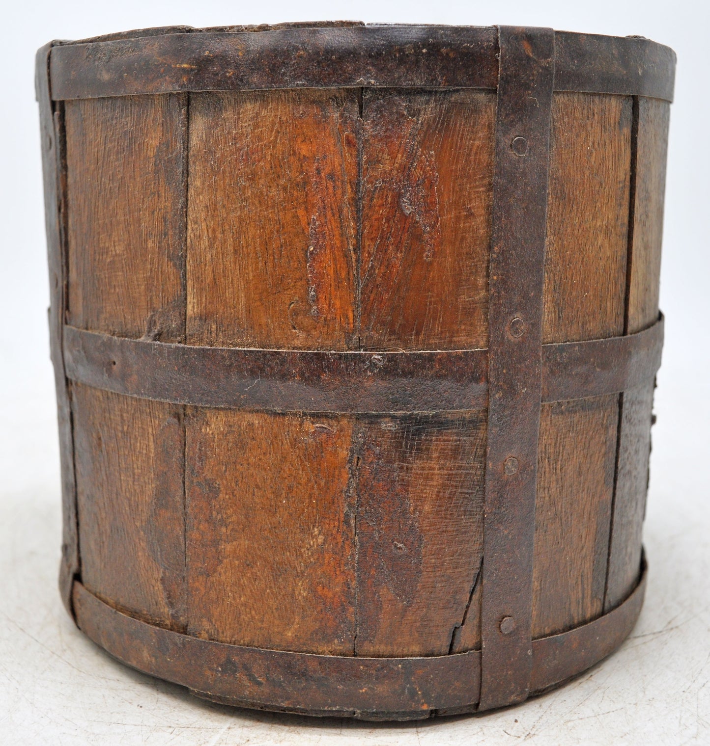 Vintage Wooden Grain Measurement Paili Pot Original Old Hand Carved