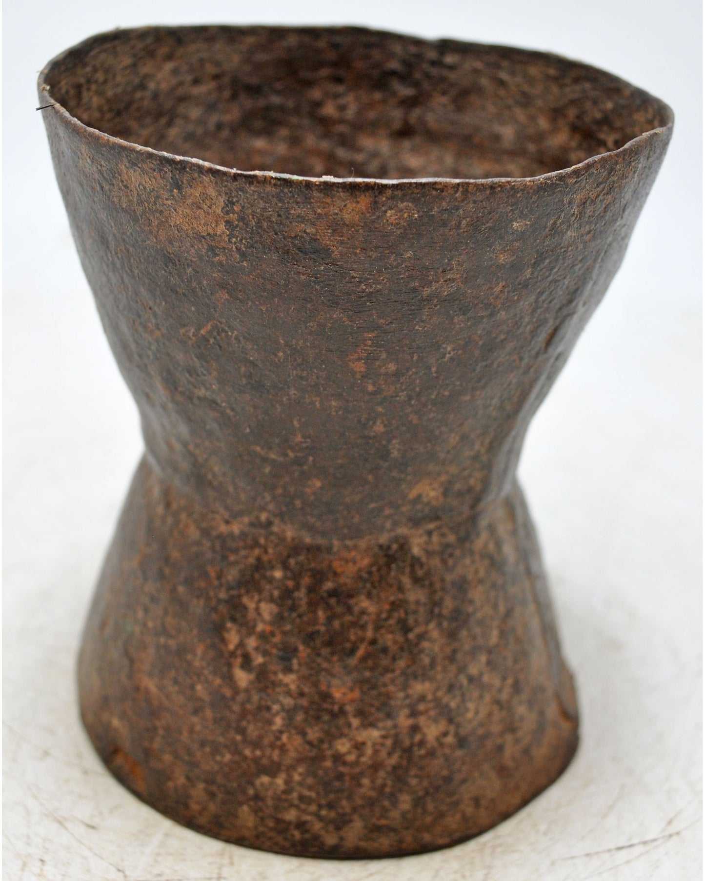 Antique Iron Grain Measurement Paili Pot Original Old Hand Carved