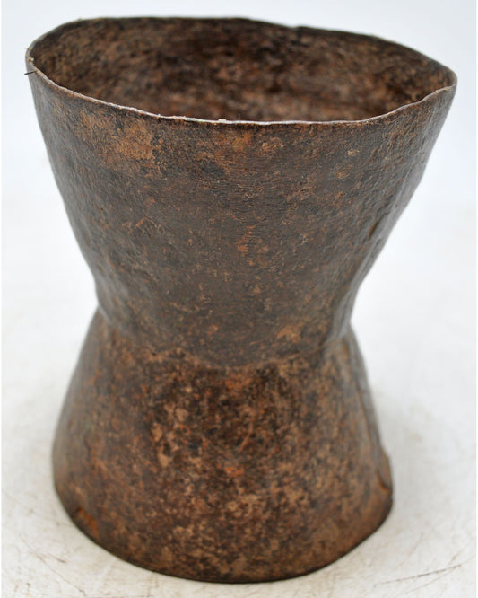 Antique Iron Grain Measurement Paili Pot Original Old Hand Carved