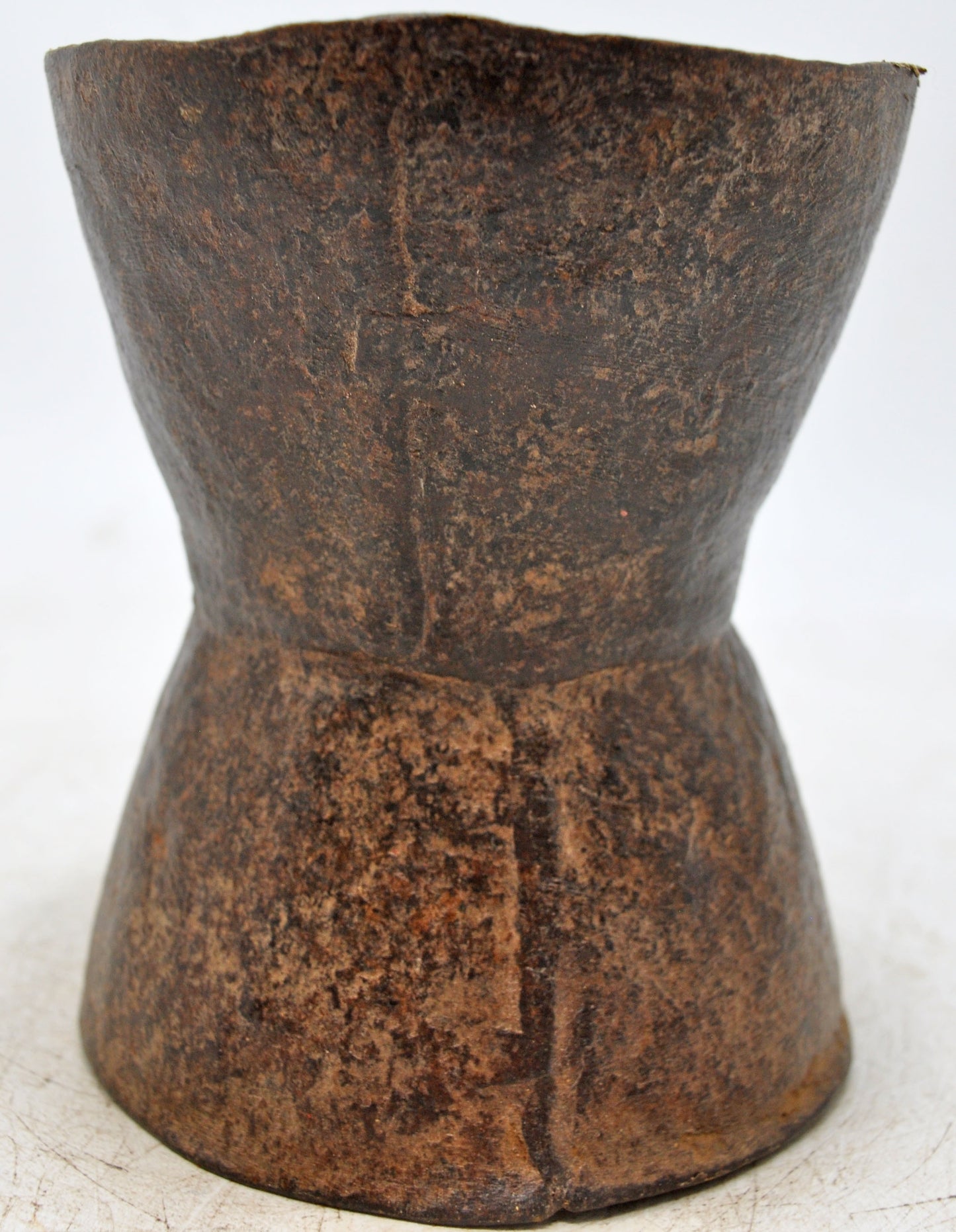 Antique Iron Grain Measurement Paili Pot Original Old Hand Carved