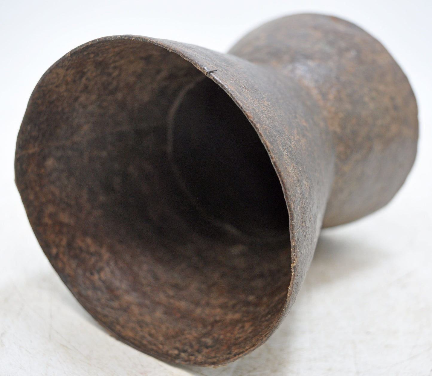 Antique Iron Grain Measurement Paili Pot Original Old Hand Carved