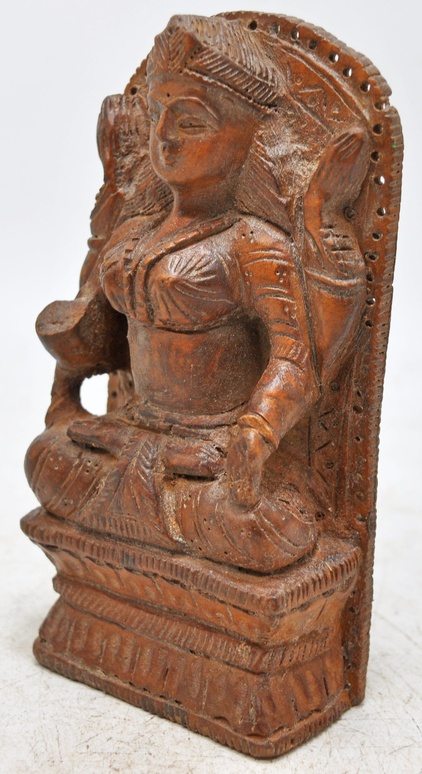 Antique Wooden God Shiva Idol Figurine Original Old Fine Hand carved