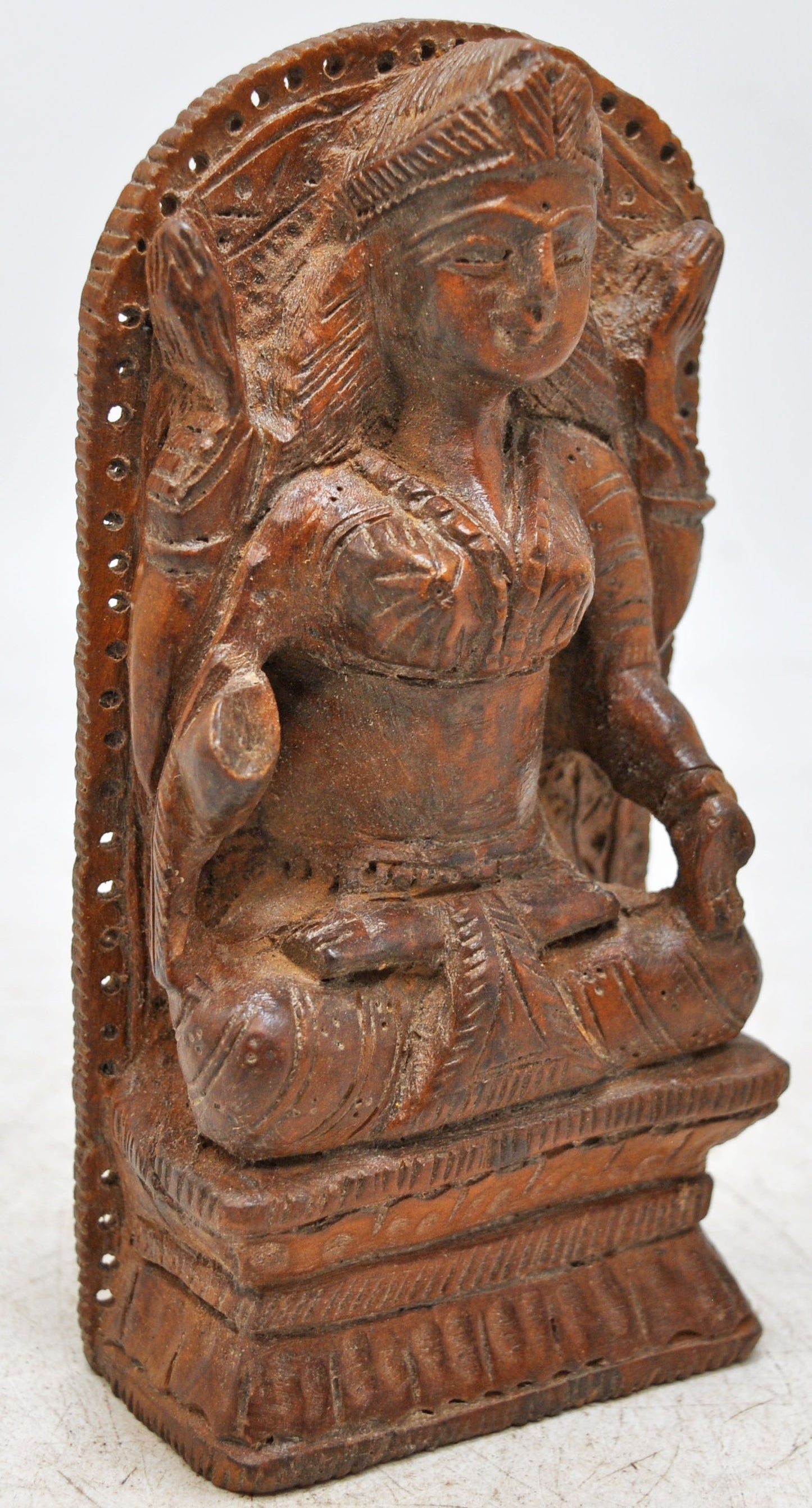 Antique Wooden God Shiva Idol Figurine Original Old Fine Hand carved