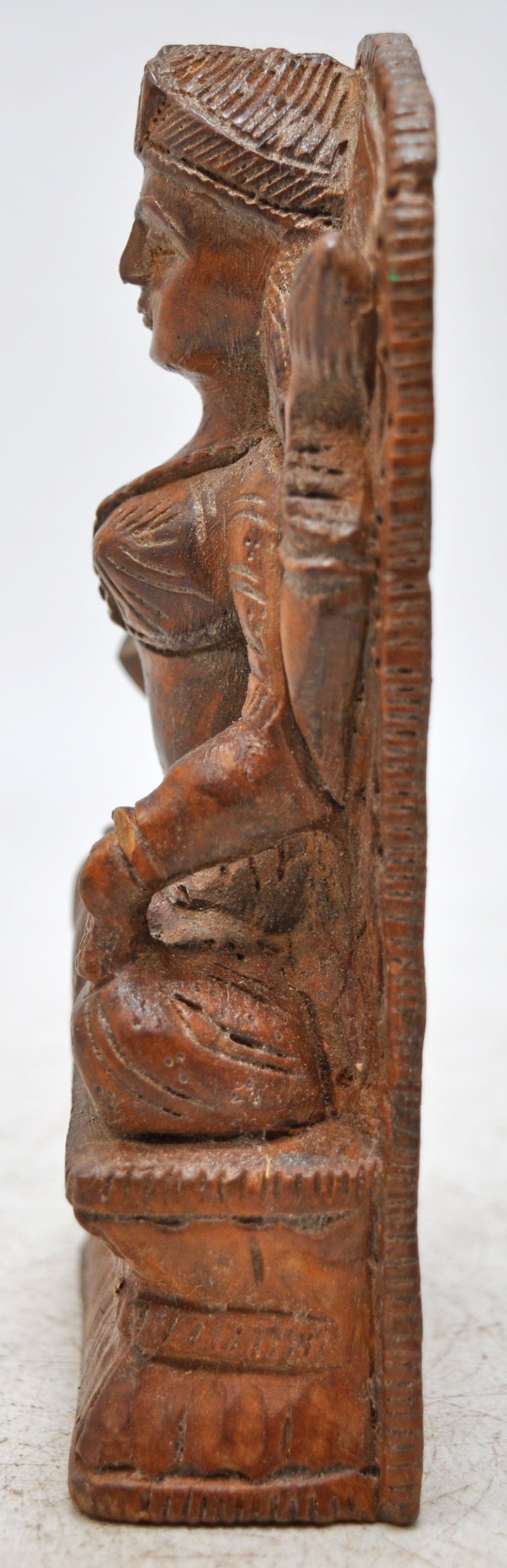 Antique Wooden God Shiva Idol Figurine Original Old Fine Hand carved