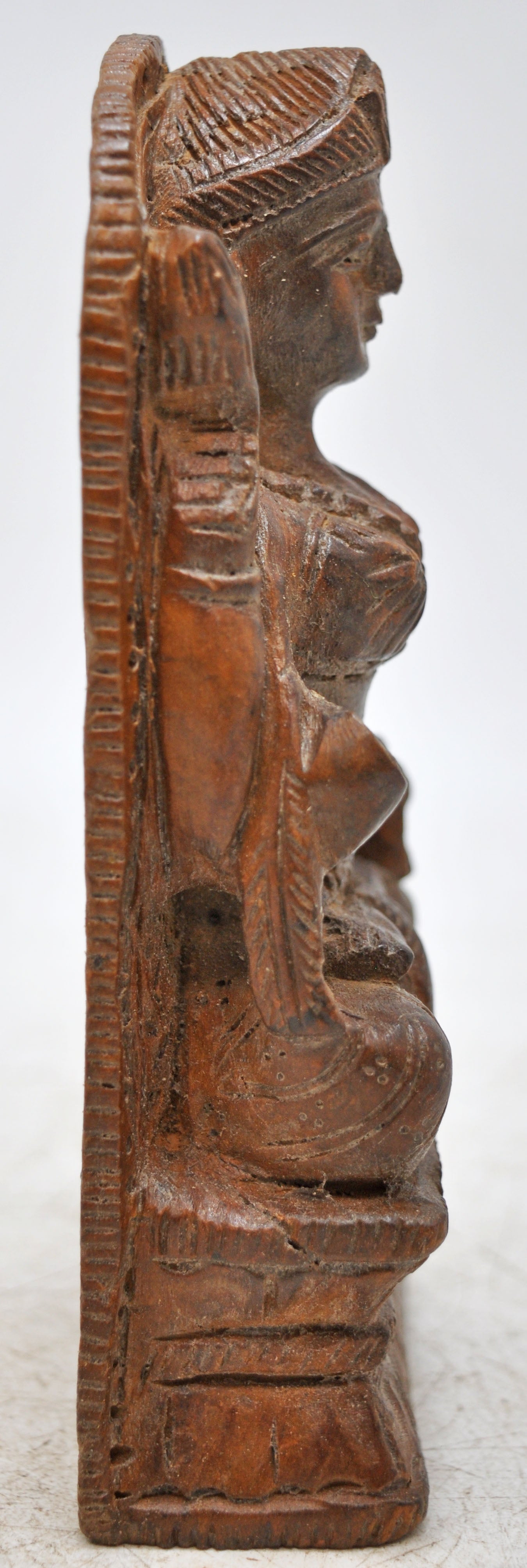 Antique Wooden God Shiva Idol Figurine Original Old Fine Hand carved