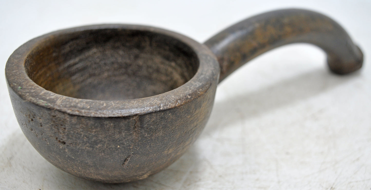 Antique Wooden and Iron Kitchenware Oil Spoon Original Old Hand Crafted