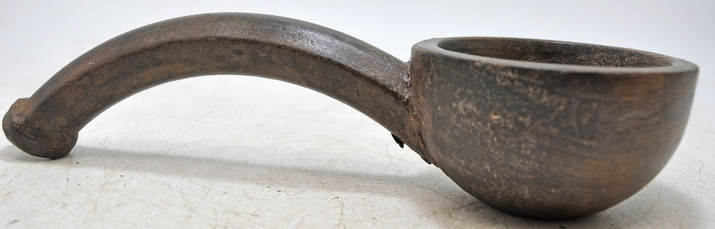 Antique Wooden and Iron Kitchenware Oil Spoon Original Old Hand Crafted