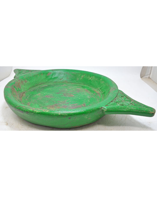 Hand Carved Wooden New Round Dough Kneading Parat Bowl Original Old Hand Carved
