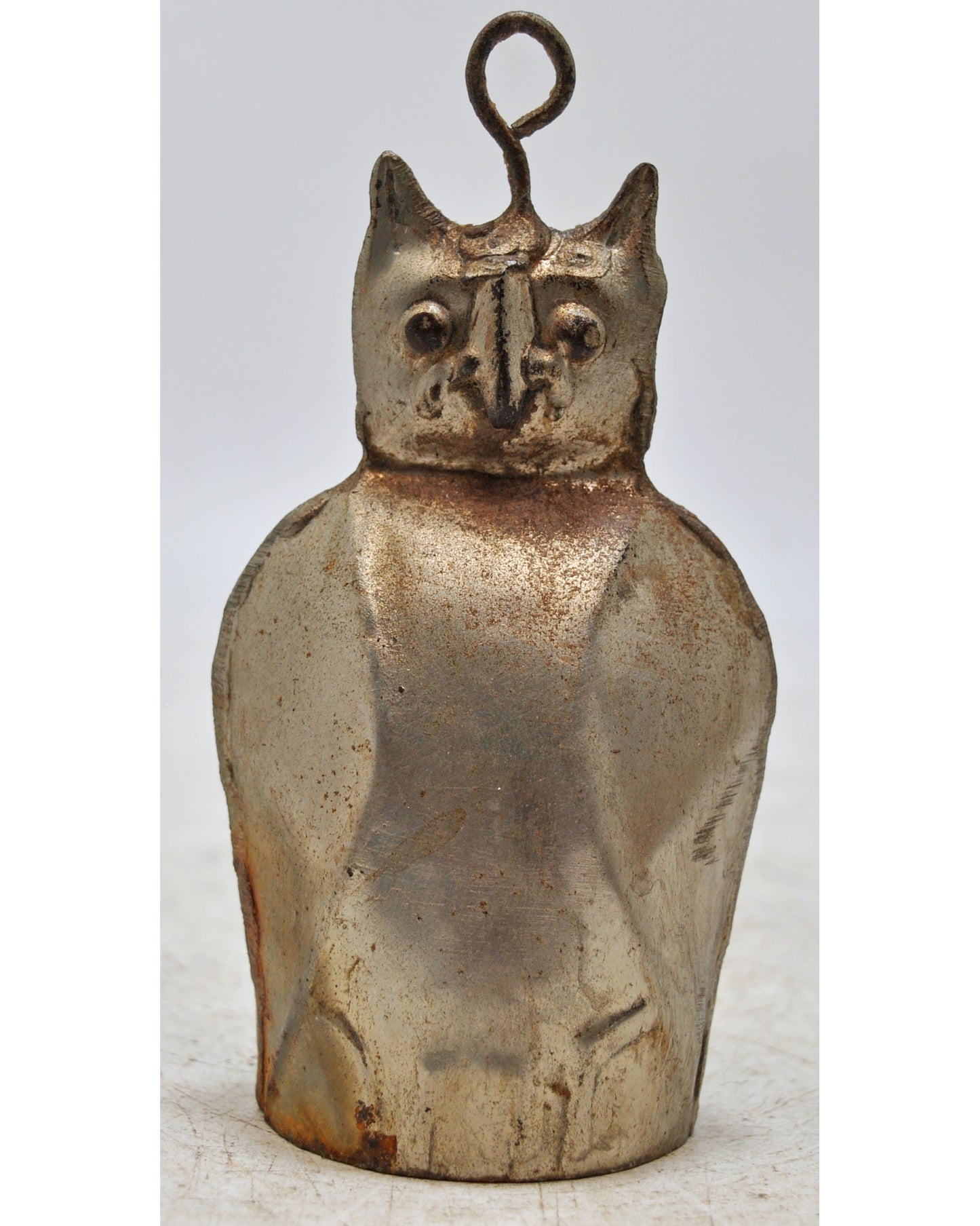 Vintage Iron Owl Design Small Bell Original Old Hand Crafted