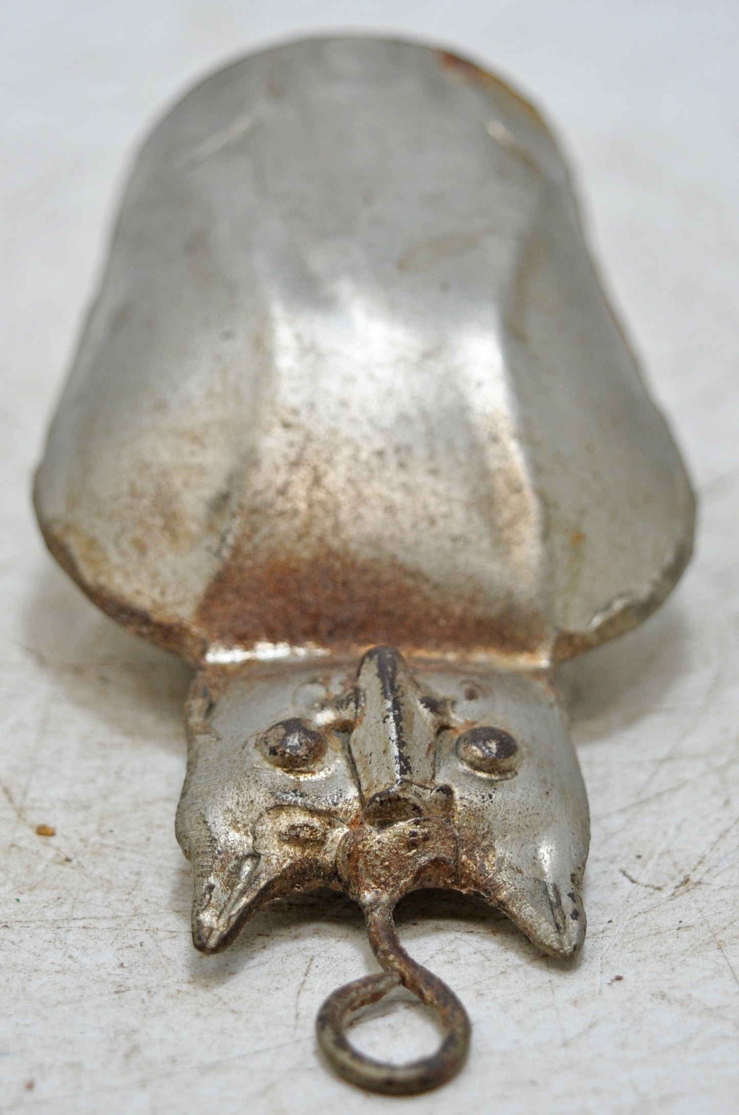 Vintage Iron Owl Design Small Bell Original Old Hand Crafted