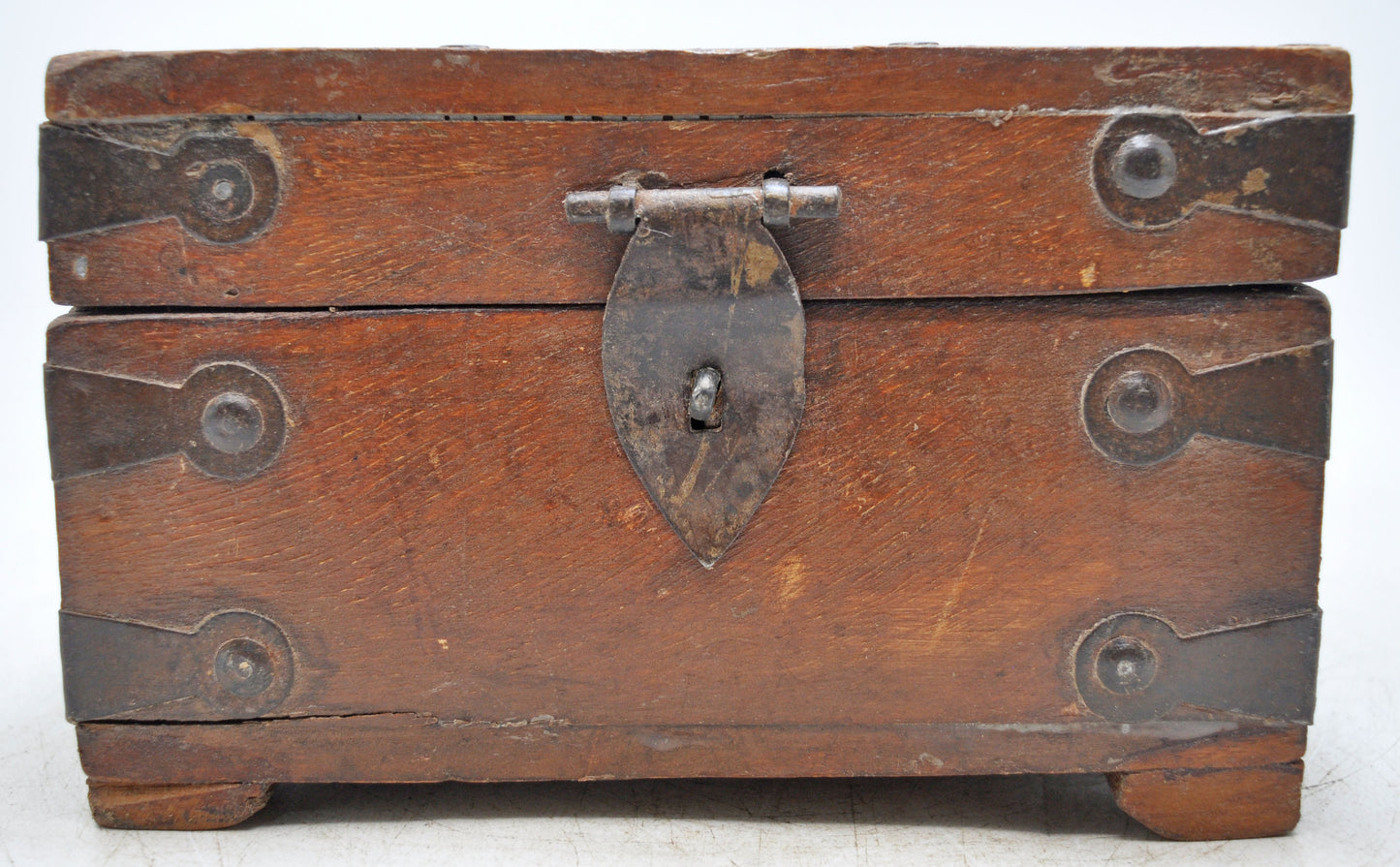 Vintage Wooden Square Storage Chest Box Original Old Hand Crafted