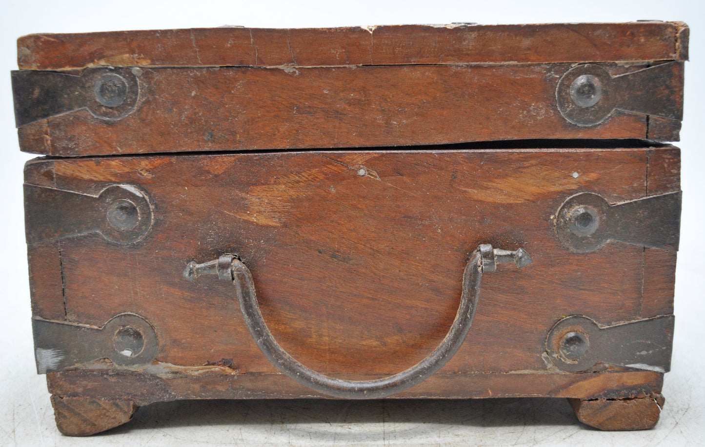 Vintage Wooden Square Storage Chest Box Original Old Hand Crafted