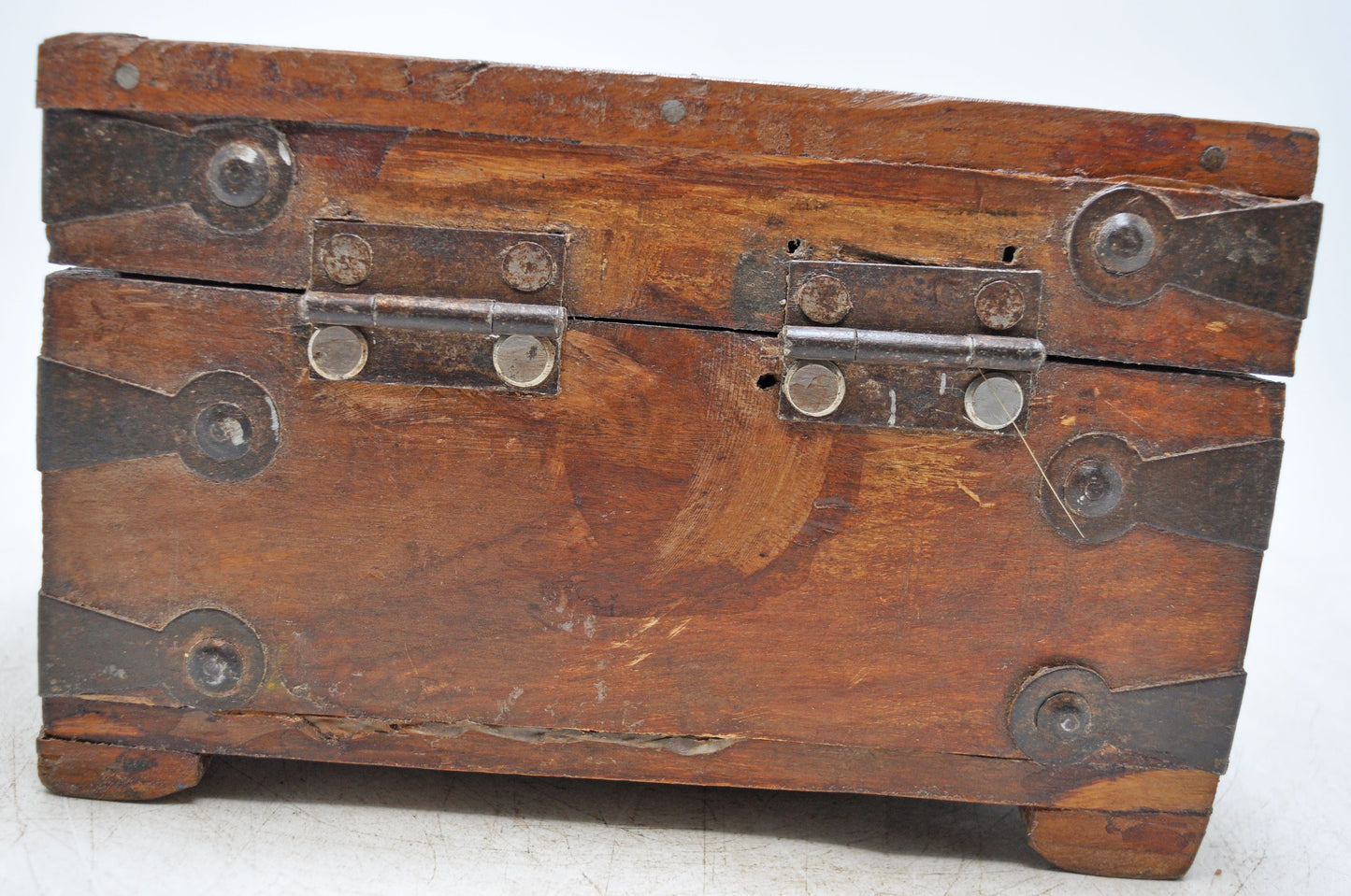 Vintage Wooden Square Storage Chest Box Original Old Hand Crafted