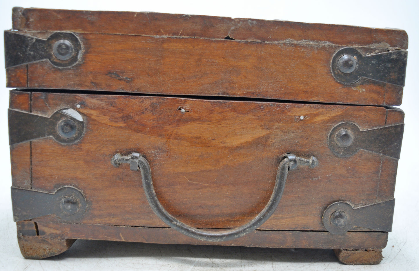 Vintage Wooden Square Storage Chest Box Original Old Hand Crafted