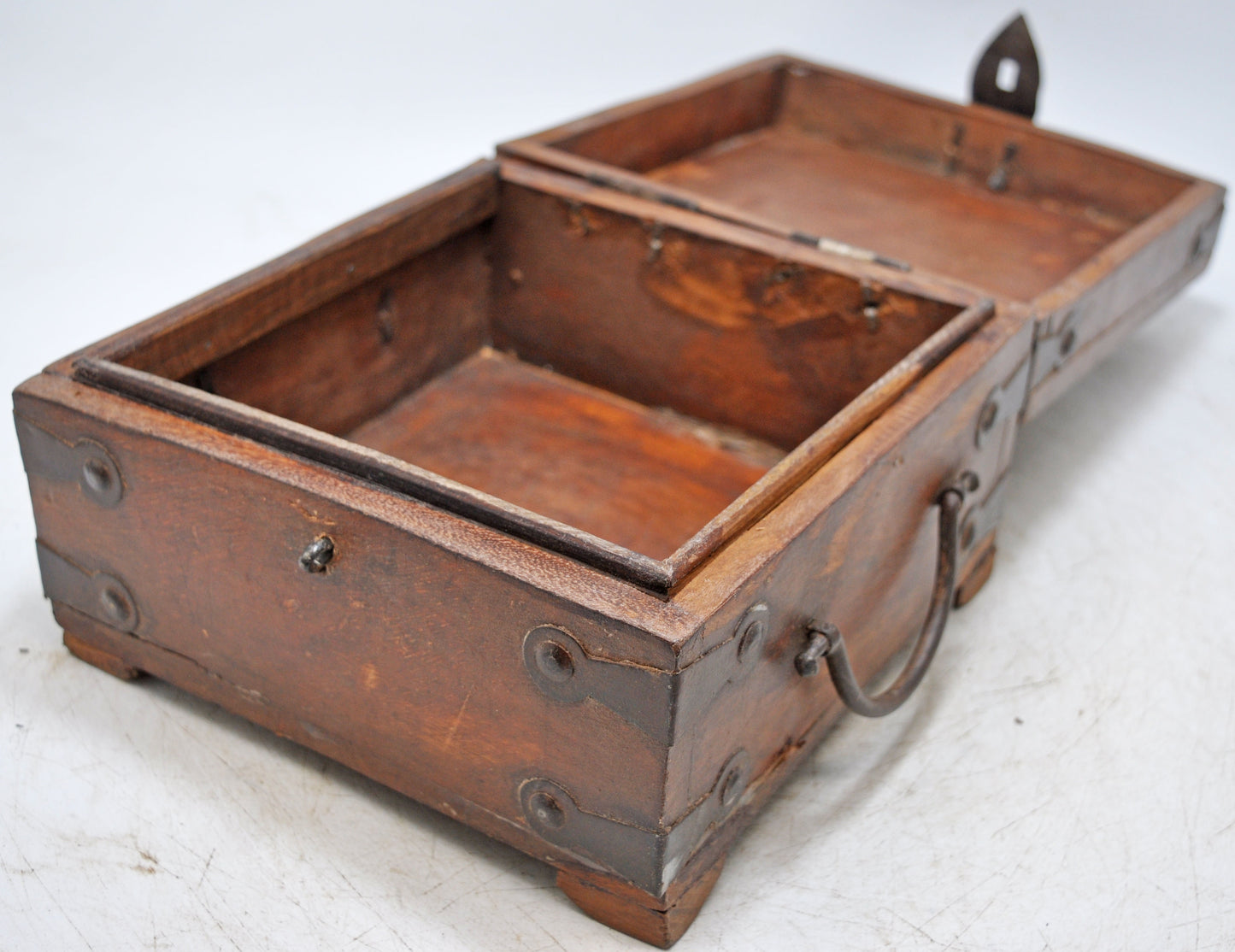 Vintage Wooden Square Storage Chest Box Original Old Hand Crafted