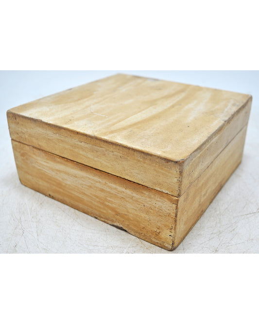 Vintage Wooden Square Storage Chest Box Original Old Hand Crafted